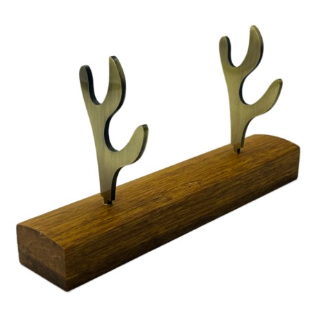 Bamboo Metal Antler Pen Holder - Antique Green