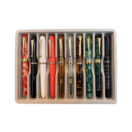 Vintage Waxed Pen Box with Clear Lid