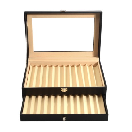 PSB24-1 Deluxe Fountain Pen Storage Box- Holds 24 Pens - Gray