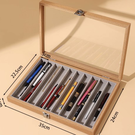 PS10-2 Classic Fountain Pen Collector's Box - Holds 10 Pens - Brown