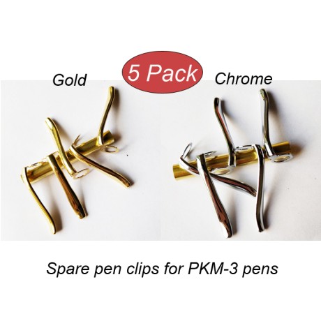 5 Pack CLM-3 Spare Pen Clips - Gold