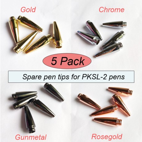 TPSL-2 5 Pack Pen Tips Replacements for Slimline Pen Kits - Gold