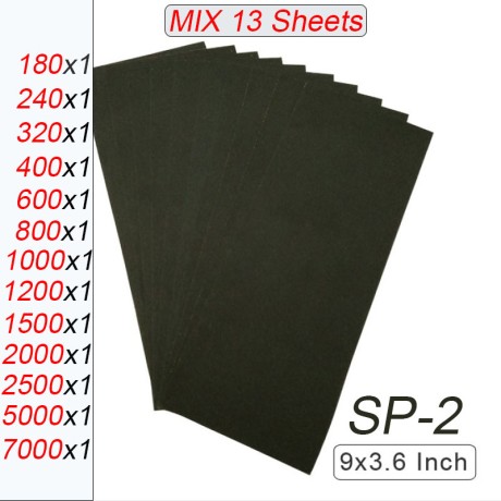 13 Pack 9inchx3.6inch Dry Silicon Carbide Waterproof Abrasive Sandpaper-SP-2