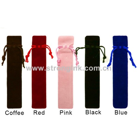 PCHV-1 Pack of 10 Velvet Drawstring Pen Pouch - Black