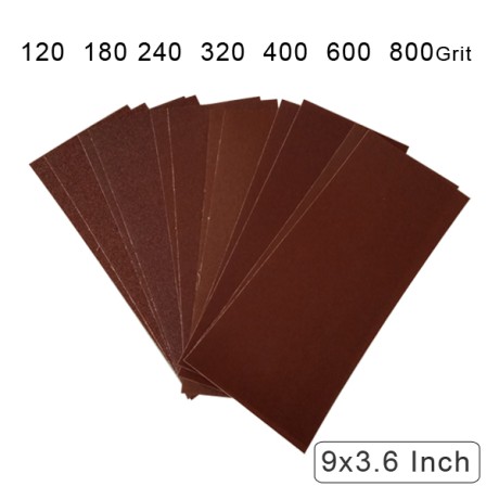 SP-1 10 Pack Cloth Backed Long lasting Aluminum oxide Coated Abrasive Cloth Dry/ Wet Sandpaper 9 x 3.6 Inch - 120