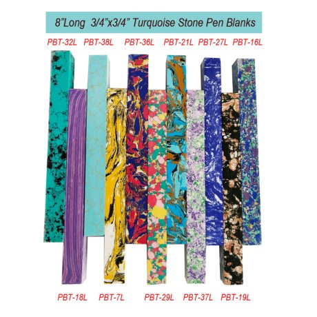 8"Long Turquoise Stone Pen Blanks 3/4"x3/4"