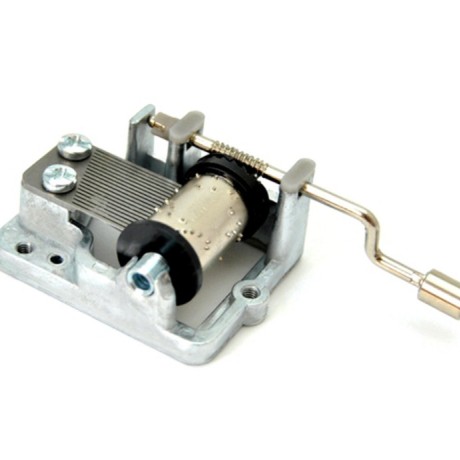 Handcrank Mechanical Mini DIY 18 Tones Music Box Movement Toy Gift Craft - Chrome/AMAZING GRACE