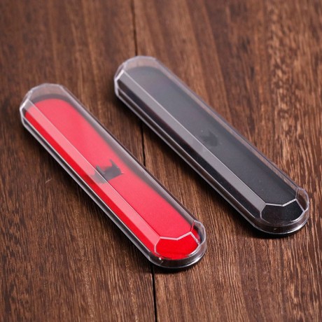 PBP-6 Multi-Rhombus Red Black base Clear Cover Pen Box - Black