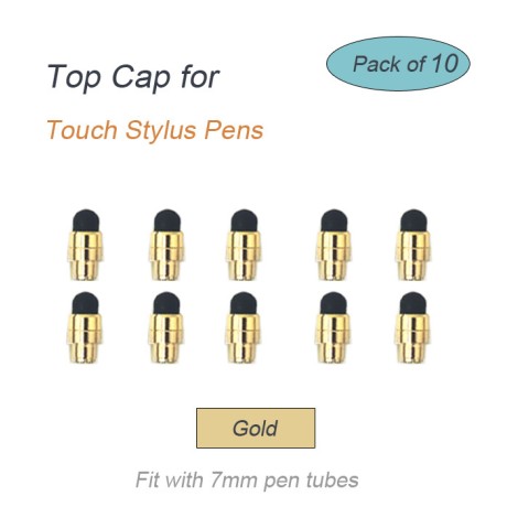 Top Caps Replacement (Pack of 10) for 7mm Touch Stylus  Pen - Gold